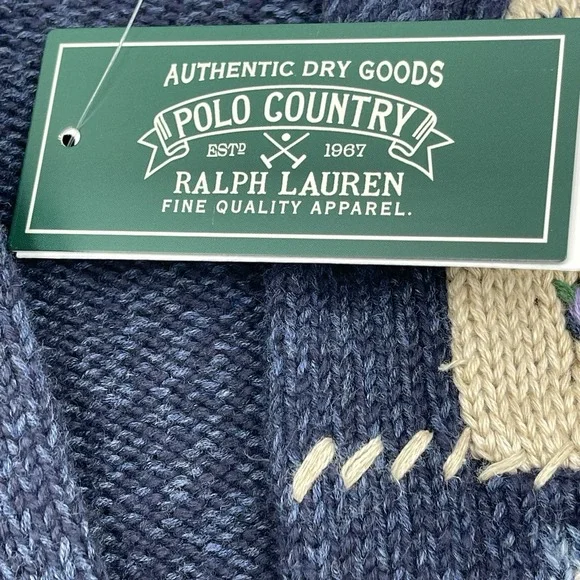 Polo Ralph Lauren Country Patchwork Cotton-Blend Shawl Cardigan Youth Size 6/7 - Picture 4 of 16